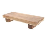 Vaguelly Wooden Display Risers with Small Pedestal Stand and Wood Base Rectangular Wooden Tray Stand a Jewelry Figurine Riser for Organising Soap and Cosmetics on Counters