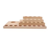 Vaguelly Wooden Essential Oil Organizer Shelf Holes Aromatherapy Bottle Rack for Fragrance Storage Compact Space-saving Design for Kitchen Bathroom Spa and Yoga Studio Use