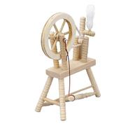 Vaguelly Wooden Hand Reeling Machine Model Miniature Old-fashioned Spinning Wheel for Dollhouse Room Box Accessories