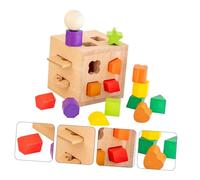 Vaguelly Wooden Intelligence Box for Educational Matching Geometric Shape Color Recognition Game Enhances Logical Thinking Hand-eye Coordination and Fine Motor Skills Birthday Gift for Boys
