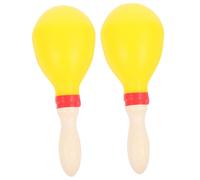 Vaguelly Wooden Percussion Instrument Shaking Maracas Simple Delicate Design Safe No Burrs Finish Toddler Musical Toy 1 Pair Handheld Shaker Instruments for Early Music Learning