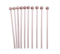 Vaguelly Wooden Percussion Mallets 10 Pack Ball End Hard Wood Handle for Music Education and Children's Rhythm Practice