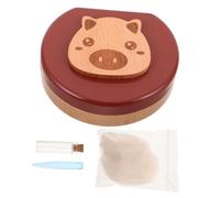 Vaguelly Wooden Tooth Keepsake Box for Protective Closure Pig Zodiac Design Durable Natural Wood Storage for Teeth and Fetal Hair Boys and
