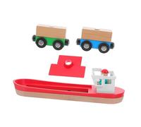 Vaguelly Wooden Train Track Boat Set Ocean Theme Wooden Craft Ship Accessory for Enhance Imagination Motor Skills Compatible with Train Layout and Railway Tracks
