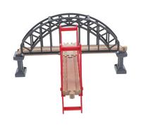 Vaguelly Wooden Train Track Set Plastic Railway Suspension Bridge Toy for Train Tracks Prop