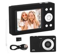 Vaguelly Zoom Retro Digital Camera for Travel with Screen Memory Wifi Sharing Compact Shoot Camera for Students and Beginners Black