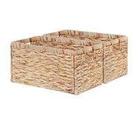 Vagusicc Wicker Basket, Baskets for Organizing, Storage Basket with Handles, Water Hyacinth Storage Baskets for Shelves, Bathroom, Pantry Organizers, Large Wicker Baskets (15.2x10x8.6 inch, 2 Pack)