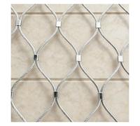 VagxTbs Stainless Steel Rope Net Stainless Steel Wire Rope Netting Wire Rope Wire Rope Protection Netting Woven Wire Mesh X-Type Mesh Zoo Cage Fence(1x3m/3.3x9.9ft)