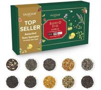 VAHDAM, Assorted Loose Leaf Tea Gift Set (10 Variety, 50 Servings) Valentines Day Gifts for Him & Her | Herbal,Green, Chai & Black Tea Sampler| Non-GMO, Gluten Free