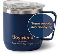 Boyfriend Mug (300ml/10.1oz) Royal Blue Reusable Tea & Coffee Mug |18/8 Stainless Steel, Vacuum Insulated Travel Tumbler Cup | Carry Hot & Cold Beverage | Boyfriend Gifts | VAHDAM