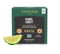 VAHDAM Earl Grey Citrus, 15 Tea Bags, 100% Natural, Long Leaf Pyramid Earl Grey Tea Bags, Aromatic & Delicious, Black Tea Blended with Natural Oil of Bergamot, Iced Tea Bags