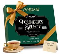 VAHDAM Favorites Tea Gift Box - Founder’s Select Collection | 6 Tea Flavors, 36 Individually Wrapped Tea Bags | Gift Set for Tea Lovers