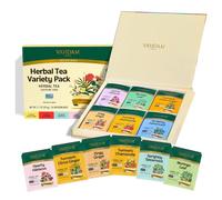 VAHDAM, Herbal Tea Sampler (36 Tea Bags, 6 Flavors) Caffeine-Free, Non-GMO | Assorted Tea Sampler - Turmeric Citrus Ginger, Turmeric Chamomile, Hibiscus, Moringa, Spearmint, Ginger | Gifts for Him/Her
