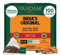 VAHDAM, India's Original Masala Chai Tea Bags (100 Count) Non GMO, Gluten Free, No Added Flavoring | Blended w/ Exotic Spices | Whole Leaf Tea Bags |
