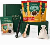 VAHDAM, Instant Mushroom Coffee with KSM 66 Ashwagandha (150mg, 40 servings) Pack of 3 with Gift Kit