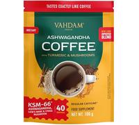 VAHDAM, Instant Mushroom Coffee with KSM 66 Ashwagandha (300mg, 40 servings), Turmeric, Lion's Mane and Chaga Mushroom