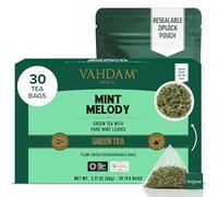 VAHDAM Mint Green Tea Bags, Spearmint & Peppermint Pyramid Bags (30 Count) | Cool & Refreshing | High Grown Green Tea | Low Caffeine | Non-GMO | Gluten Free | Individually Wrapped Pyramid Bags