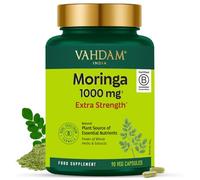 VAHDAM Moringa Capsules 1000mg Extra Strength | Moringa Oleifera Supplement with Leaf Extract (20% Saponins) & Whole Moringa Powder | 90 Veg Capsules