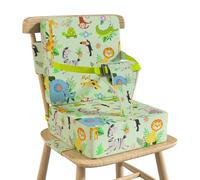 Vahlbeste Booster Seat for Kitchen Chair with Backrest & 4 Adjustable Straps, Portable TPU Waterproof & Anti-Scratch Toddler Booster Seat for Dining Table, Removable & Non-Slip Booster SEat for Table