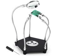 VAIAV Third Hand Soldering Aid Magnetic Helping Hand Tool, 3x Magnifying Glass, Included Components: Helping Hands