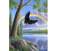 VAIIEYO 5D Diamond Painting Kits for Adults Eagle, Paint with Diamonds Art Lake, Paint by Numbers Animal Plant Full Drill Round Rhinestone Craft Canvas for Home Wall Decor 30x40 cm