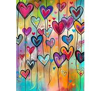 VAIIEYO 5D Diamond Painting Kits for Adults Heart Shape, Paint with Diamonds Art Oil Painting, Paint by Numbers Oil Painting Full Drill Round Rhinestone Craft Canvas for Home Wall Decor 30x40 cm