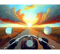 VAIIEYO 5D Diamond Painting Kits for Adults Motorcycle, Paint with Diamonds Art Racing Car, Paint by Numbers Racer Full Drill Round Rhinestone Craft Canvas for Home Wall Decor 30x40 cm