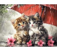 VAIIEYO 5D DIY Cat Diamond Art Kits Adults, Animal Diamond Painting, Paint with Round Full Drill Crystal Rhinestone Diamonds Gem Art for Home Wall Decoration Gift 12X16Inch-37