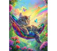 VAIIEYO 5D DIY Cat Kitten Diamond Art Kits Adults, Animal Diamond Painting, Paint with Round Full Drill Crystal Rhinestone Diamonds Gem Art for Home Wall Decoration Gift 12X16Inch-11