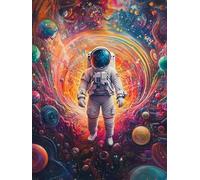 VAIIEYO 5D DIY Diamond Art Astronaut, Diamond Painting Astronaut, Diamond Art Kits Adults Round Full Drill Diamonds Gem Art for Home Wall Bedroom Decoration Gift-12X16 Inch-1280
