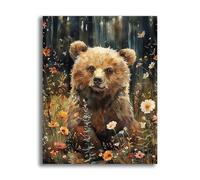 VAIIEYO 5D DIY Diamond Art Bear, Diamond Painting Animal, Diamond Art Kits Adults Round Full Drill Diamonds Gem Art for Home Wall Bedroom Decoration Gift-12X16 Inch-253