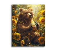 VAIIEYO 5D DIY Diamond Art Bear, Diamond Painting Animal, Diamond Art Kits Adults Round Full Drill Diamonds Gem Art for Home Wall Bedroom Decoration Gift-16X20 Inch-936