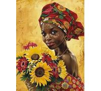 VAIIEYO 5D DIY Diamond Painting African Woman, Diamond Art Kits for Adults African American, Paint with Round Full Drill Crystal Rhinestone Diamonds Gem Art for Home Wall Decoration Gift 12X16 Inch-75