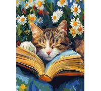 VAIIEYO 5D DIY Diamond Painting Cat, Diamond Art Kits Adults Animal, Paint with Round Full Drill Crystal Rhinestone Diamonds Gem Art for Home Wall Decoration Gift 12X16 Inch-38