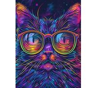 VAIIEYO 5D DIY Diamond Painting Cat, Diamond Art Kits for Adults Animal, Paint with Round Full Drill Crystal Rhinestone Diamonds Gem Art for Home Wall Decoration Gift 12X16 Inch-22