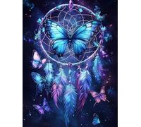 VAIIEYO 5D DIY Diamond Painting Dream Catcher, Diamond Art Kits Adults Butterfly, Paint with Round Full Drill Crystal Rhinestone Diamonds Gem Art for Home Wall Decoration Gift 12X16 Inch-20