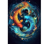 VAIIEYO 5D DIY Diamond Painting Fish, Diamond Art Kits Adults Animal, Paint with Round Full Drill Crystal Rhinestone Diamonds Gem Art for Home Wall Decoration Gift 12X16 Inch-1