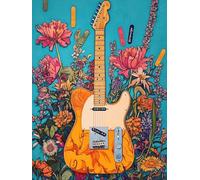 VAIIEYO 5D DIY Diamond Painting Guitar, Diamond Art Kits Adults Musical Instrument, Paint with Round Full Drill Crystal Rhinestone Diamonds Gem Art for Home Wall Decoration Gift 12X16 Inch-8