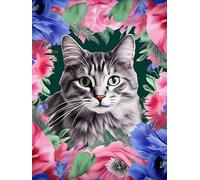 VAIIEYO 5D DIY Diamond Painting Kits for Adults Cat, Diamond Art Kits Adults Animal, Paint by Numbers Full Drill Round Rhinestone Craft Canvas for Home Wall Decor 30x40 cm-16