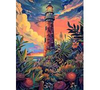 VAIIEYO 5D DIY Diamond Painting Lighthouse, Diamond Art Kits for Adults Landscape, Paint with Round Full Drill Crystal Rhinestone Diamonds Gem Art for Home Wall Decoration Gift 12X16 Inch-44