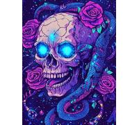 VAIIEYO 5D DIY Diamond Painting Skull, Diamond Art Kits Adults Rose, Paint with Round Full Drill Crystal Rhinestone Diamonds Gem Art for Home Wall Decoration Gift 12X16 Inch-71