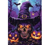 VAIIEYO 5D DIY Diamond Painting Skull, Diamond Art Kits for Adults Halloween Pumpkin, Paint with Round Full Drill Crystal Rhinestone Diamonds Gem Art for Home Wall Decoration Gift 12X16 Inch-2