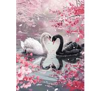 VAIIEYO 5D DIY Diamond Painting Swan, Diamond Art Kits for Adults Animal Bird, Paint with Round Full Drill Crystal Rhinestone Diamonds Gem Art for Home Wall Decoration Gift 12X16 Inch-40
