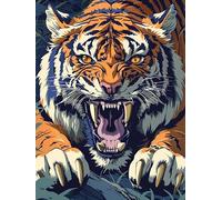 VAIIEYO 5D DIY Diamond Painting Tiger, Diamond Art Kits for Adults Animal, Paint with Round Full Drill Crystal Rhinestone Diamonds Gem Art for Home Wall Decoration Gift 12X16 Inch-70