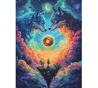 VAIIEYO 5D DIY Diamond Painting Wolf, Diamond Art Kits Adults Animal, Paint with Round Full Drill Crystal Rhinestone Diamonds Gem Art for Home Wall Decoration Gift 12X16 Inch-56