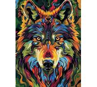 VAIIEYO 5D DIY Diamond Painting Wolf, Diamond Art Kits for Adults Animal, Paint with Round Full Drill Crystal Rhinestone Diamonds Gem Art for Home Wall Decoration Gift 12X16 Inch-66