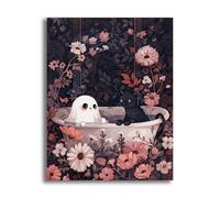 VAIIEYO 5D DIY Halloween Diamond Art Kits Adults, Ghost Diamond Painting, Paint with Round Full Drill Crystal Rhinestone Diamonds Gem Art for Home Wall Decoration Gift 12X16Inch-48