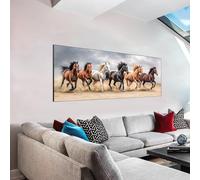 VAIIEYO 5D DIY Horse Large Diamond Painting Kit, Large Diamond Art for Adults Animal, Paint with Round Full Drill Crystal Rhinestone Diamonds Gem Art for Home Wall Decoration Gift 12X31Inch