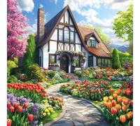 VAIIEYO 5D DIY House Diamond Art Kits Adults, Landscape Diamond Painting, Paint with Round Full Drill Crystal Rhinestone Diamonds Gem Art for Home Wall Decoration Gift 14X14Inch-41