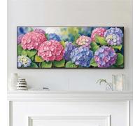 VAIIEYO 5D DIY Hydrangea Large Diamond Art for Adults, Large Diamond Painting Flower, Paint with Round Full Drill Crystal Rhinestone Diamonds Gem Art for Home Wall Decoration Gift 12X31Inch